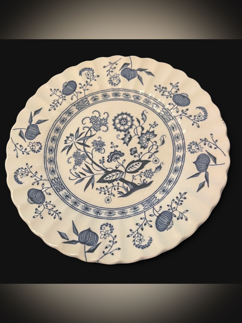 J&G Meakin Blue Nordic ironstone plate blue and white "Blue Onion" set of 2